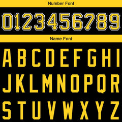 Benutzerdefinierte Authentisch Basketball Trikot Schwarz-Gelb-Weiß