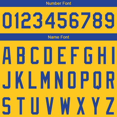 Benutzerdefinierte Authentisch Basketball Trikot Gelb- königlich -Weiß