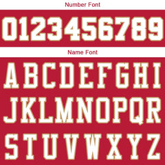 Benutzerdefinierte Authentisch Basketball Trikot Rot-Weiß-Gold- Marine