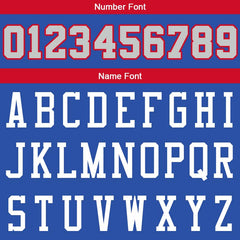 Benutzerdefinierte Authentisch Basketball Trikot Königlich- Grau-Rot-Weiß