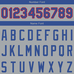 Benutzerdefinierte Authentisch Basketball Trikot Grau- königlich -Rot