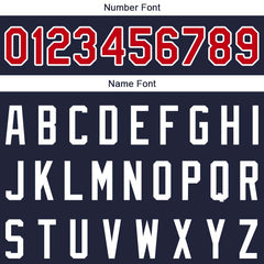 Benutzerdefinierte Authentisch Basketball Trikot Marine-Rot-Weiß