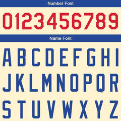 Benutzerdefinierte Authentisch Basketball Trikot Creme- Königlich- Rot