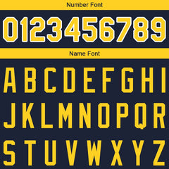 Benutzerdefinierte Authentisch Basketball Trikot Marine-Gelb-Weiß