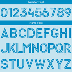 Benutzerdefinierte Fußballuniform Jersey Kinder Erwachsene Personalisiertes Set Jersey Shirt Hellblau