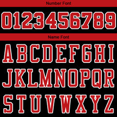 Benutzerdefinierte Authentisch Basketball Trikot Schwarz-Rot-Weiß