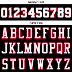 Benutzerdefinierte Authentisch Basketball Trikot Schwarz-Weiß-Rot