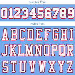 Benutzerdefinierte Authentisch Basketball Trikot Hellblau-Weiß-Rot