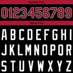 Benutzerdefinierte Authentisch Basketball Trikot Schwarz-Rot-Weiß