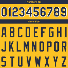 Benutzerdefinierte Authentisch Basketball Trikot Gelb-Marine-Weiß