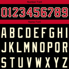 Benutzerdefinierte Authentisch Basketball Trikot Schwarz-Rot-Creme