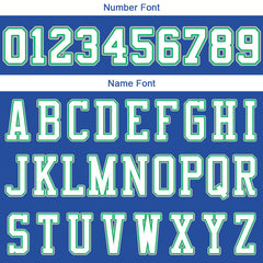 Benutzerdefinierte Authentisch Basketball Trikot Königlich- Marine- Weiß-Kelly Green