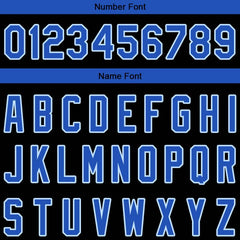 Benutzerdefinierte Authentisch Basketball Trikot Schwarz- Königlich- Weiß