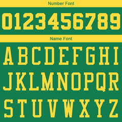 Benutzerdefinierte Authentisch Basketball Trikot Kelly Grün-Gelb