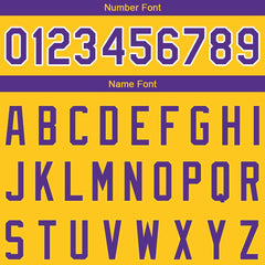 Benutzerdefinierte Authentisch Basketball Trikot Gelb- Violett- Weiß