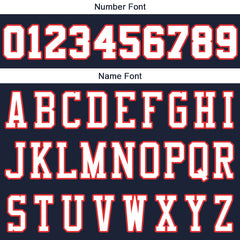 Benutzerdefinierte Authentisch Basketball Trikot Marine-Weiß-Rot