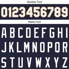 Benutzerdefinierte Authentisch Basketball Trikot Marine-Gold-Weiß