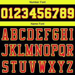 Benutzerdefinierte Authentisch Basketball Trikot Schwarz-Rot-Neongelb