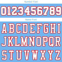 Benutzerdefinierte Authentisch Basketball Trikot Hellblau-Weiß-Rot