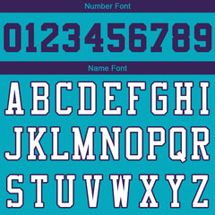 Benutzerdefinierte Authentisch Basketball Trikot Blaugrün-Lila-Weiß