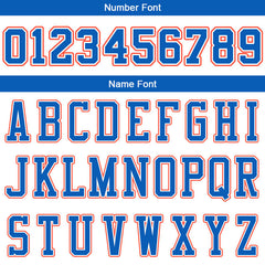 Benutzerdefinierte Authentisch Basketball Trikot Weiß-Blau-Orange-Marine