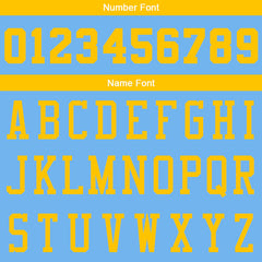 Benutzerdefinierte Authentisch Basketball Trikot Hellblau-gelb