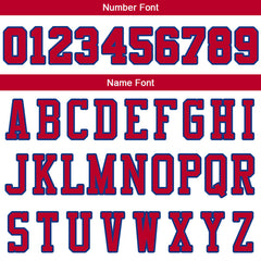 Benutzerdefinierte Authentisch Basketball Trikot Weiß Rot- königlich