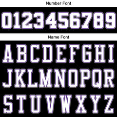 Benutzerdefinierte Authentisch Basketball Trikot Schwarz-Weiß-Lila