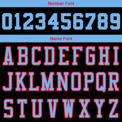 Benutzerdefinierte Authentisch Basketball Trikot Schwarz-Hellblau-Rot