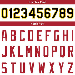 Benutzerdefinierte Authentisch Basketball Trikot Weiß-Rot-Schwarz-Gelb