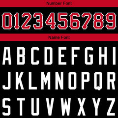 Benutzerdefinierte Authentisch Basketball Trikot Schwarz-Rot-Weiß