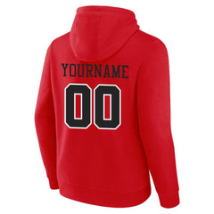Benutzerdefinierte Authentisch Sweatshirt-Kapuzenpulli Rot-Schwarz-Weiß