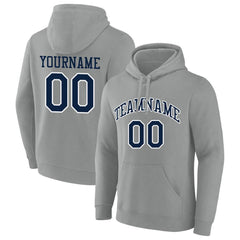 Benutzerdefinierte Authentisch Sweatshirt-Kapuzenpulli Grau-Marine-Weiß