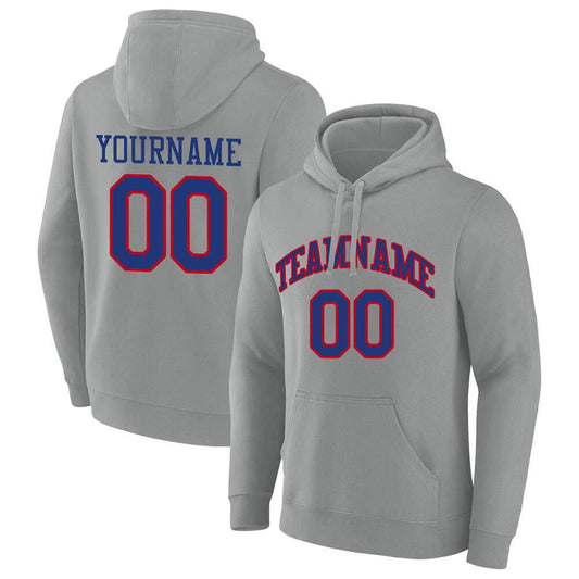 Benutzerdefinierte Authentisch Sweatshirt-Kapuzenpulli Grau-Blau-Rot