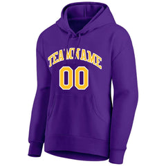 Benutzerdefinierte Authentisch Sweatshirt-Kapuzenpulli Violett-Gelb-Weiß