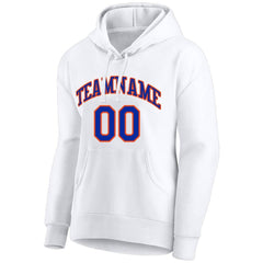 Benutzerdefinierte Authentisch Sweatshirt-Kapuzenpulli Weiß-Blau-Orange