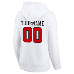 Benutzerdefinierte Authentisch Sweatshirt-Kapuzenpulli Weiß-Rot-Schwarz