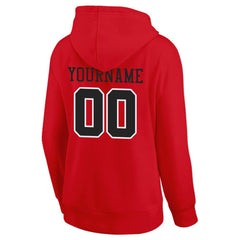 Benutzerdefinierte Authentisch Sweatshirt-Kapuzenpulli Schwarz-Rot-Weiß