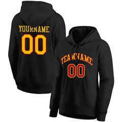 Benutzerdefinierte Authentisch Sweatshirt-Kapuzenpulli Schwarz-Gelb-Rot