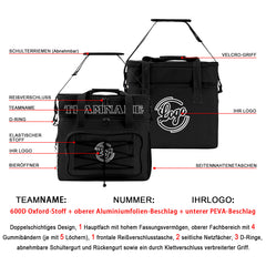 Maßgeschickerte Schwarz vollflächig bedruckte isolierte Kühltasche mit Doppelwand Wasserdichte 600D Oxford Picknick-Tragetasche für Teamevents & Outdoor-Grillen