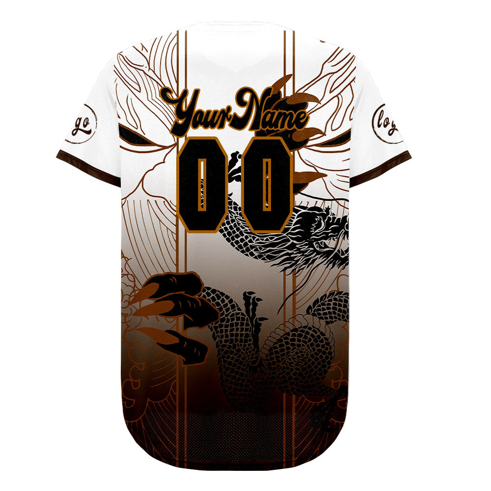 Benutzerdefiniert Braun Weiß Personalisierter Baseball Jersey mit Farbverlauf Team Uniform mit Namen und Nummer