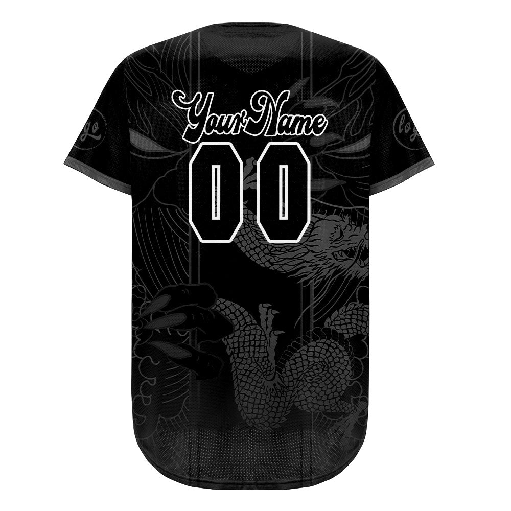 Benutzerdefiniert Schwarz Grau Personalisierter Baseball Jersey mit Farbverlauf Team Uniform mit Namen und Nummer