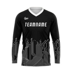 Kundenspezifisches Schwarz Weiß Basketball Fußball Schießen langes T-Shirt für Erwachsene und Kinder
