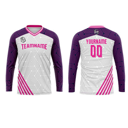 Kundenspezifisches Lila Rosa Basketball Fußball Schießen langes T-Shirt für Erwachsene und Kinder