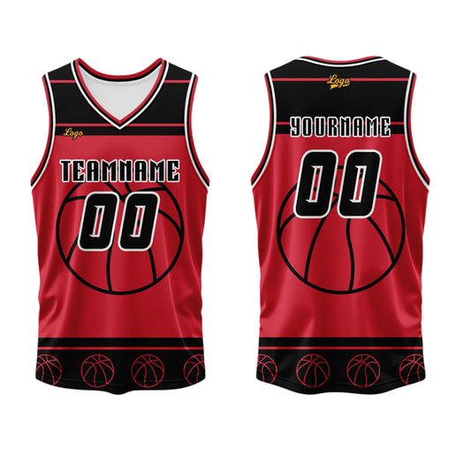 Benutzerdefinierter Weiß Rot Basketball Jersey Uniform Anzug gedruckt Ihr Logo Name Nummer