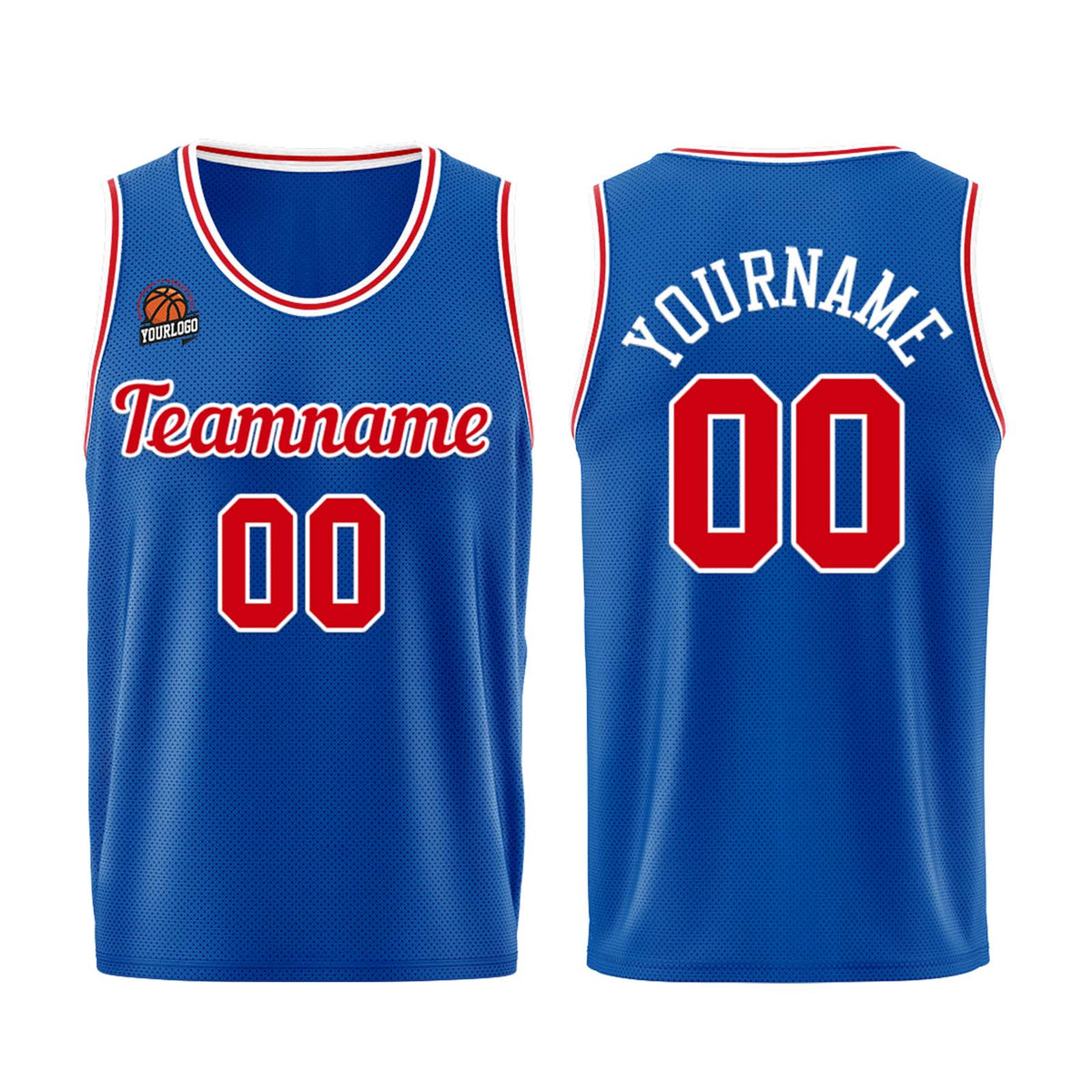 Individuelle Königlich-Rot Basketball Jersey Shorts für Männer und Frauen Gestickter und gedruckter Name, Nummer und Logo