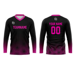 Kundenspezifisches Rosa Schwarz Basketball Fußball Schießen langes T-Shirt für Erwachsene und Kinder