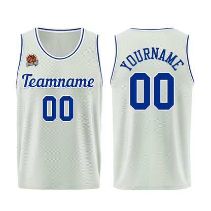 Individuelle Grau-Königlich Basketball Jersey Shorts für Männer und Frauen Gestickter und gedruckter Name, Nummer und Logo