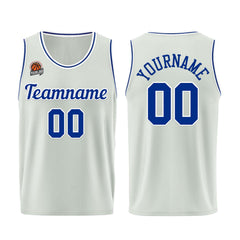 Individuelle Grau-Königlich Basketball Jersey Shorts für Männer und Frauen Gestickter und gedruckter Name, Nummer und Logo