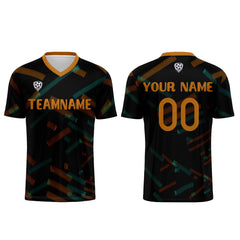 Benutzerdefinierte Schwarz Orange Fußball Trikots für Männer Frauen Personalisierte Fußball Uniformen für Erwachsene und Kind